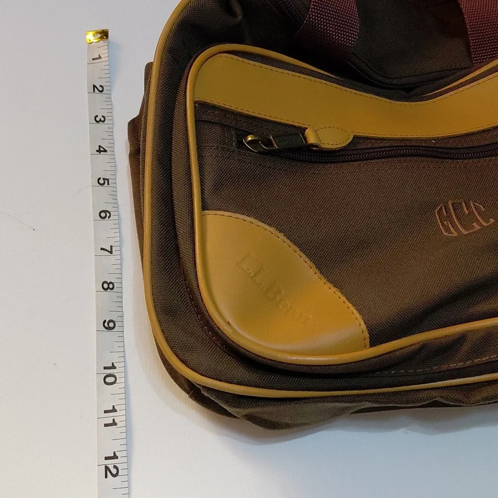 L.L. BEAN Vintage Canvas Travel Bag with Leather Trim
